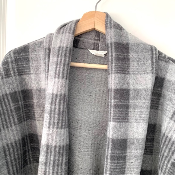 Caslon Gray Oversized Plaid Coat Cardigan - Picture 5 of 8